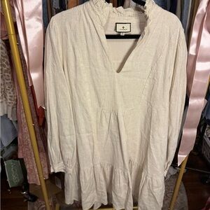 Tuckernuck Cream Ruffled Blouse